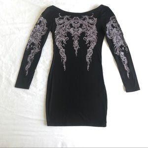 Black Dress with tattoo like design